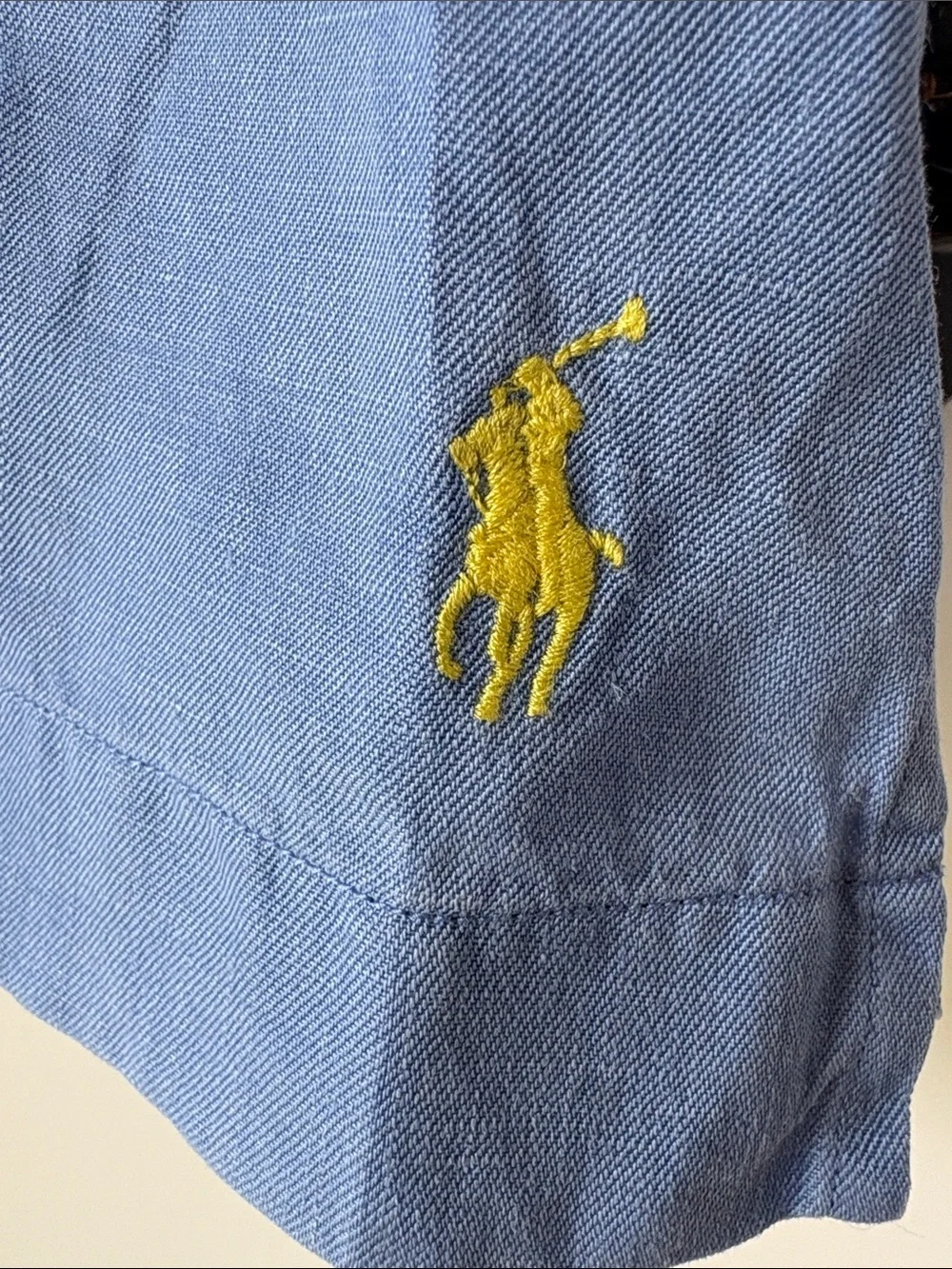 Vtg Polo by Ralph Lauren Light Blue linen blend Button-Down Shirt